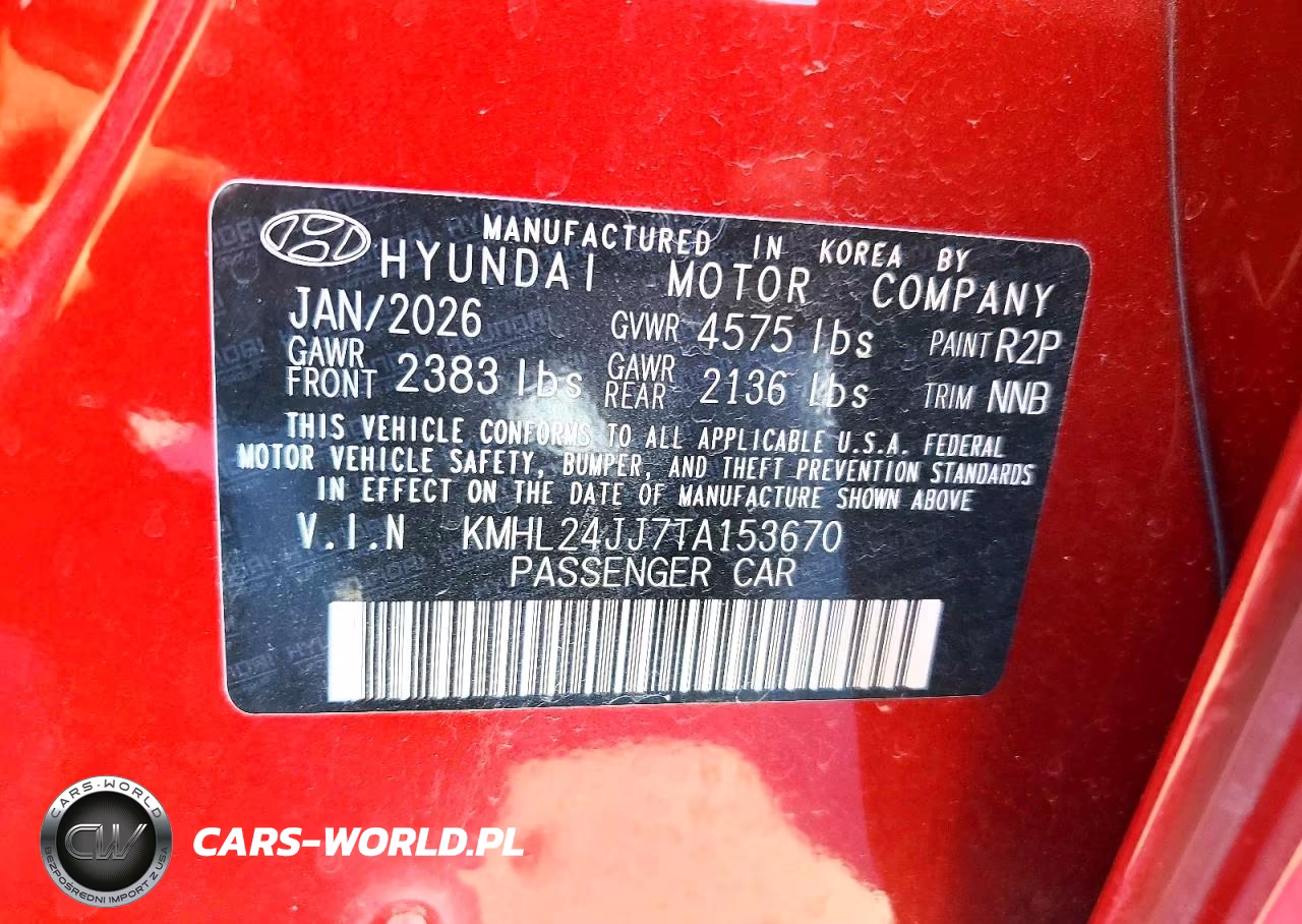 2026 Hyundai Sonata Hybrid Blue VIN:KMHL24JJ7TA153670 - 13
