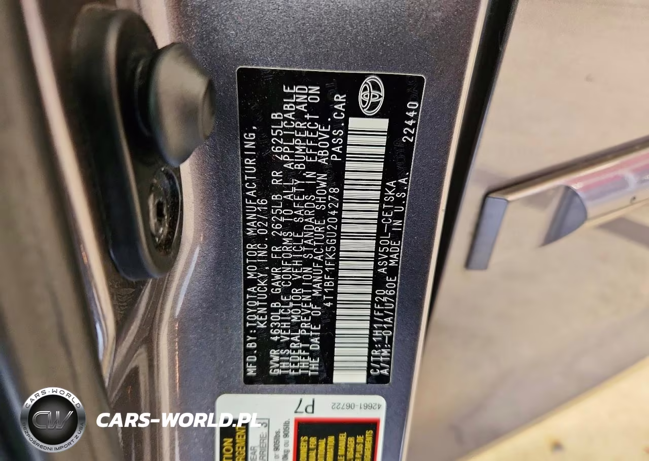 2016 Toyota Camry Se VIN:4T1BF1FK5GU204278 - 12