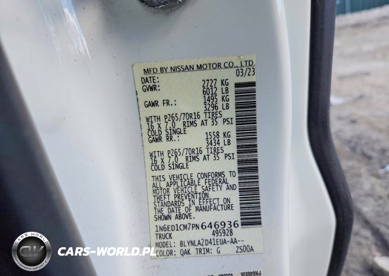 2023 Nissan Frontier S VIN:1N6ED1CM7PN646936 - 12