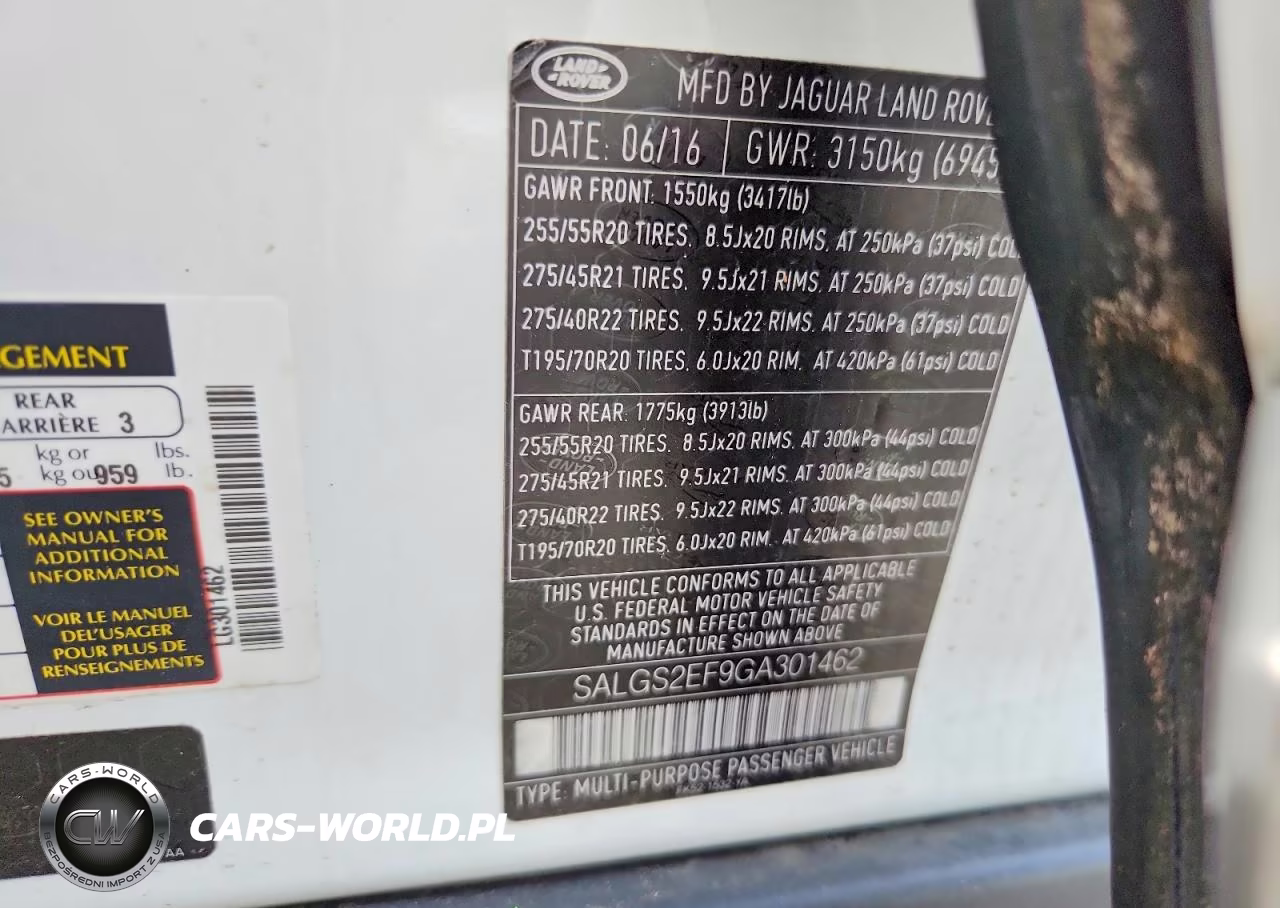 2016 Land Rover Range Rover Supercharged VIN:SALGS2EF9GA301462 - 13