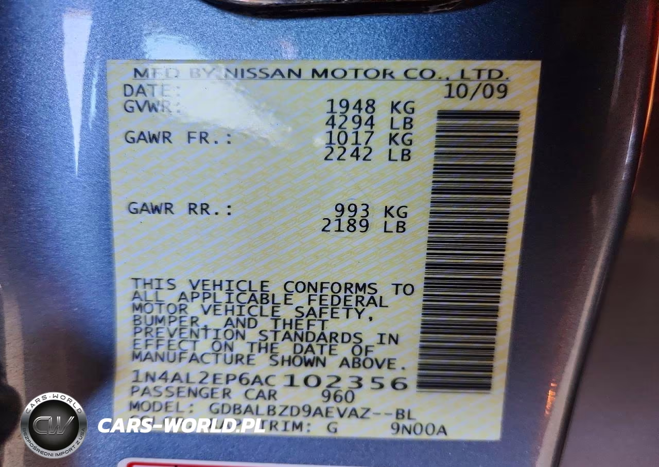 2010 Nissan Altima 2.5 S VIN:1N4AL2EP6AC102356 - 12
