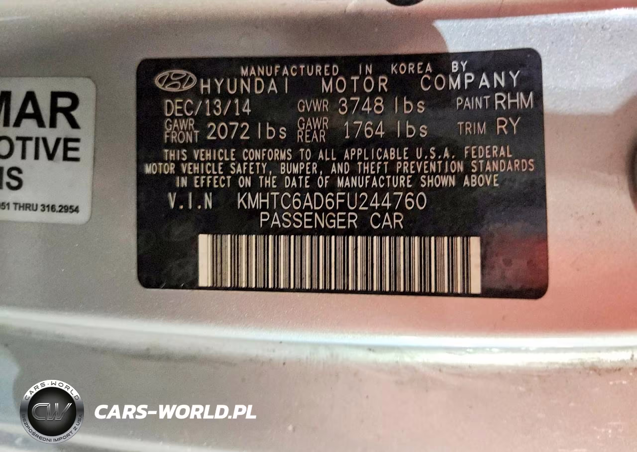 2015 Hyundai Veloster Base VIN:KMHTC6AD6FU244760 - 12