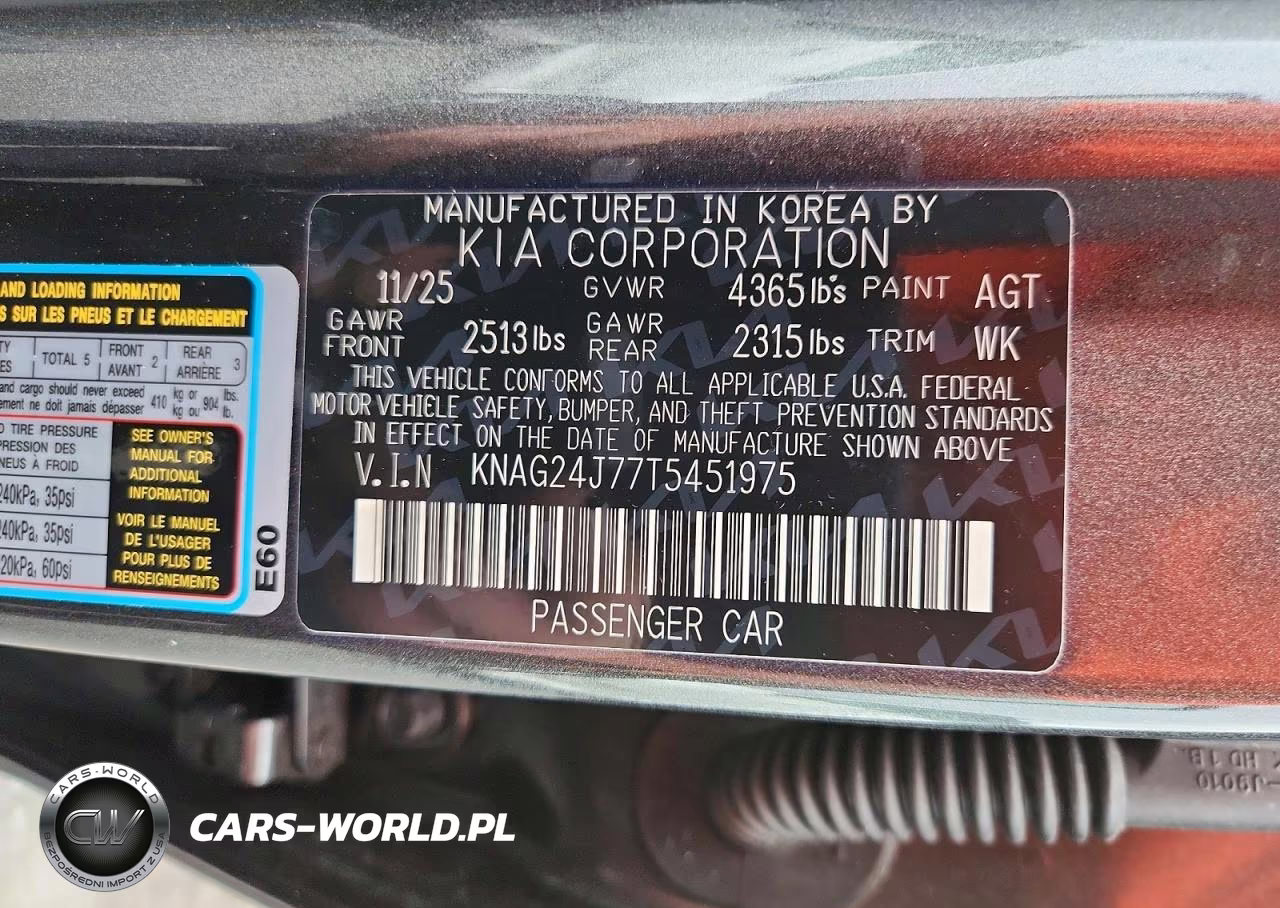 2026 Kia K5 Lxs VIN:KNAG24J77T5451975 - 12