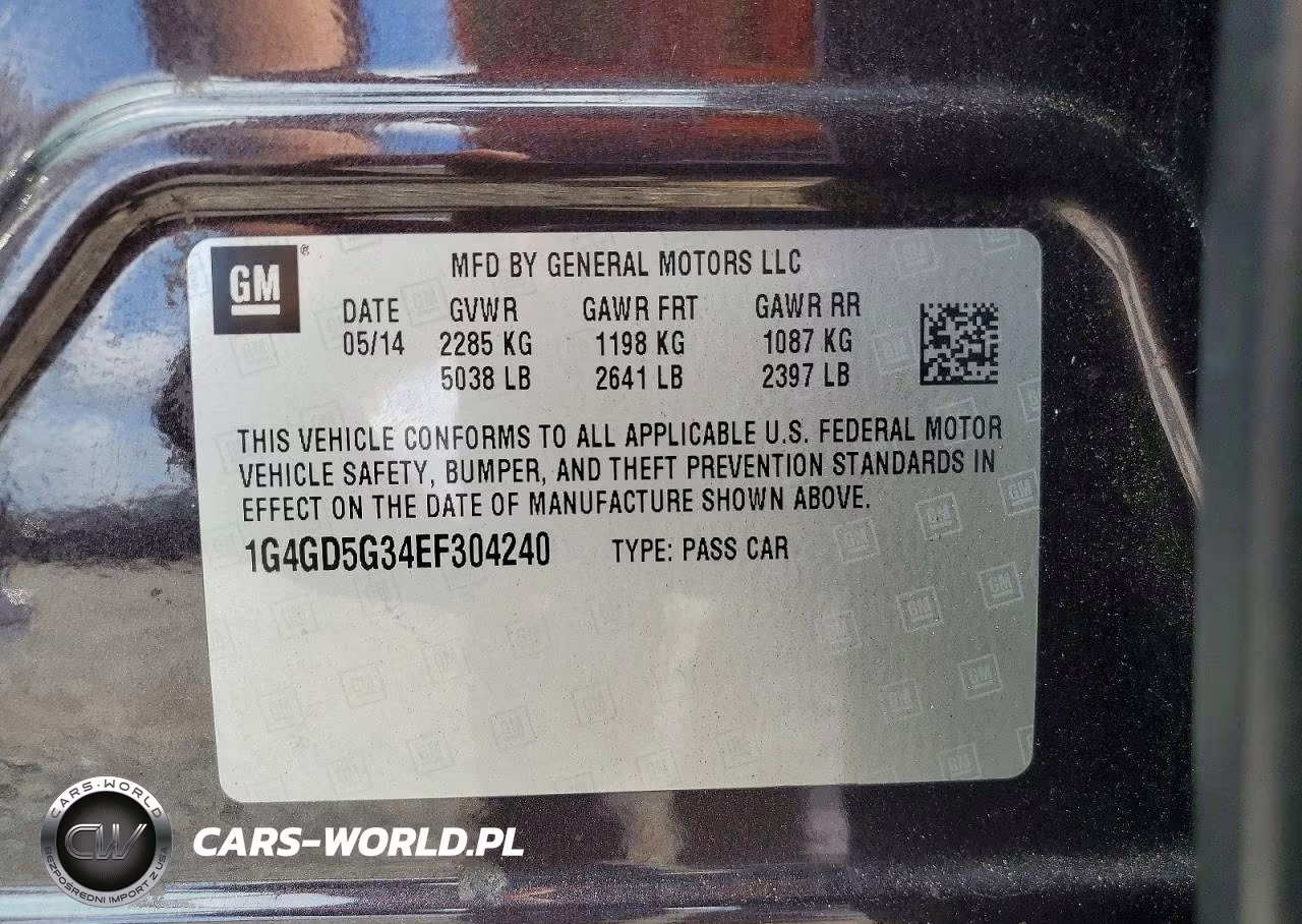 2014 Buick Lacrosse Premium VIN:1G4GD5G34EF304240 - 12