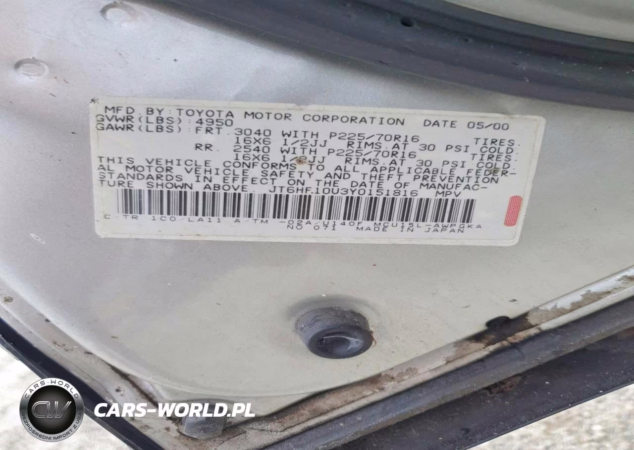 2000 Lexus Rx 300 VIN:JT6HF10U3Y0151816 - 13