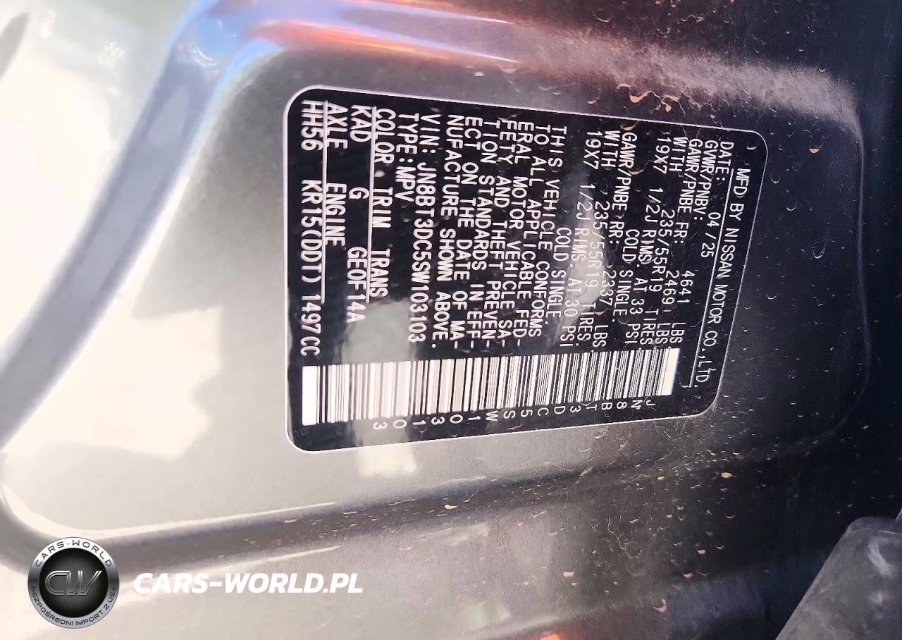 2025 Nissan Rogue Platinum VIN:JN8BT3DC5SW103103 - 14