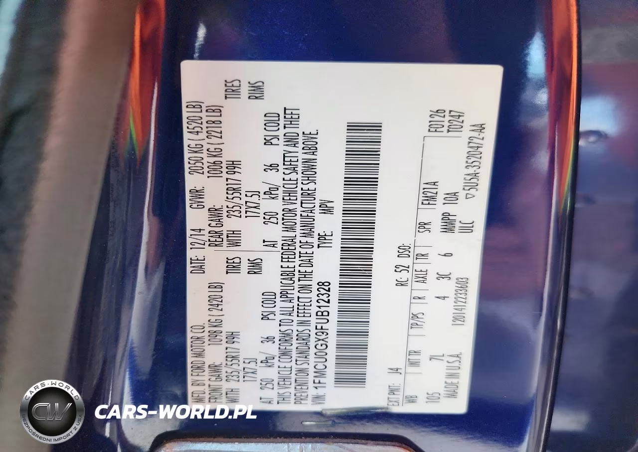 2015 Ford Escape Se VIN:1FMCU0GX9FUB12328 - 12