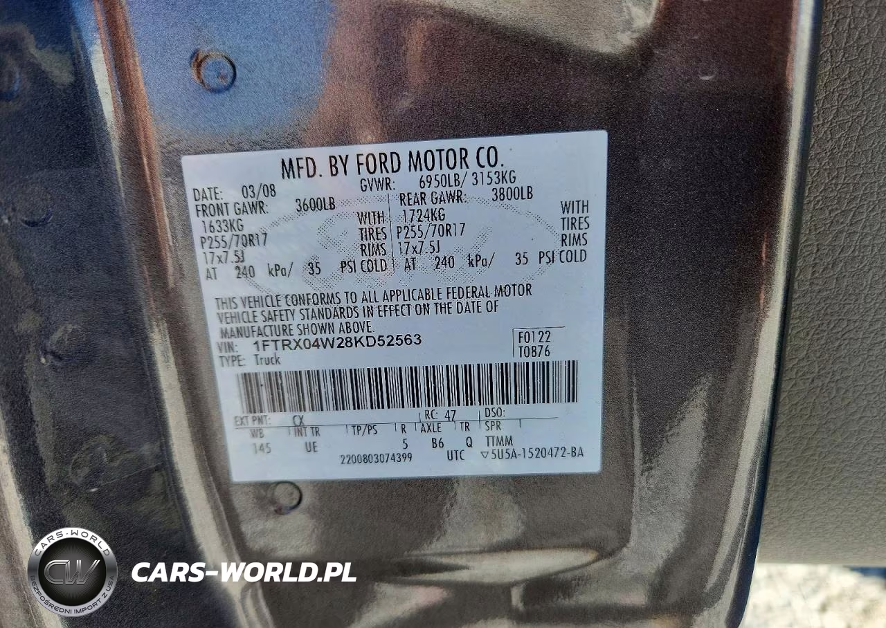 2008 Ford F150 VIN:1FTRX04W28KD52563 - 12