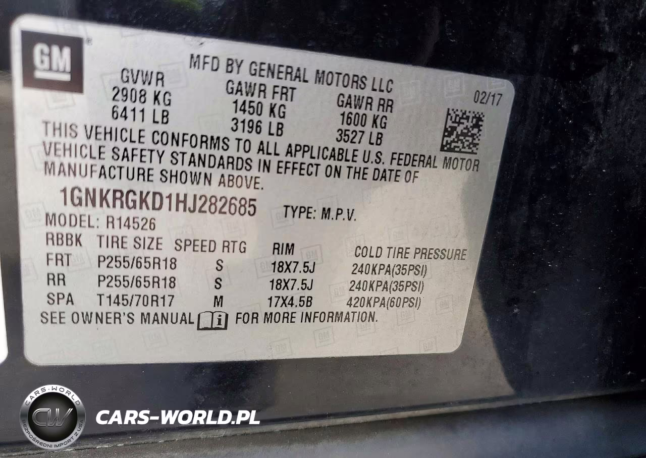 2017 Chevrolet Traverse Lt VIN:1GNKRGKD1HJ282685 - 14
