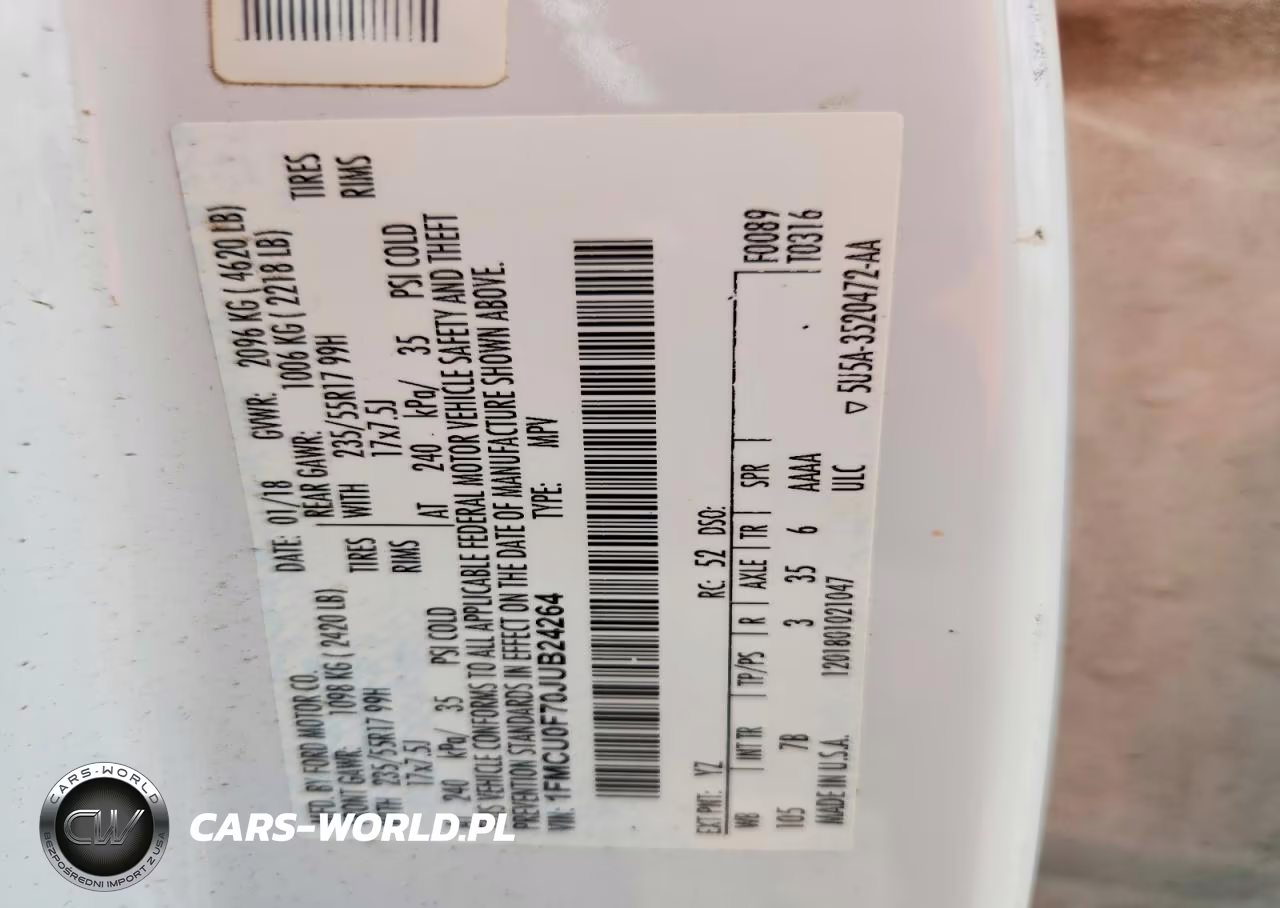 2018 Ford Escape S VIN:1FMCU0F70JUB24264 - 13