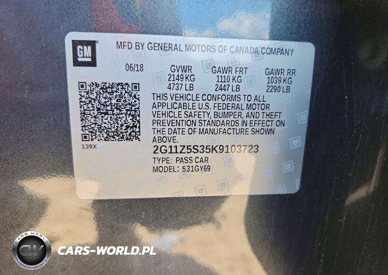 2019 Chevrolet Impala Lt VIN:2G11Z5S35K9103723 - 12