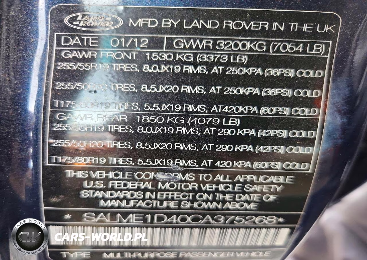 2012 Land Rover Range Rover Hse VIN:SALME1D40CA375268 - 13