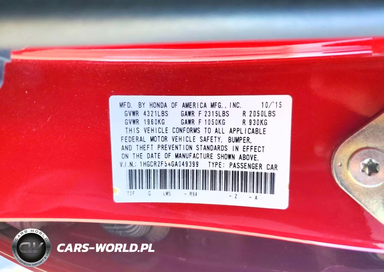 2016 Honda Accord Sport VIN:1HGCR2F54GA049399 - 12