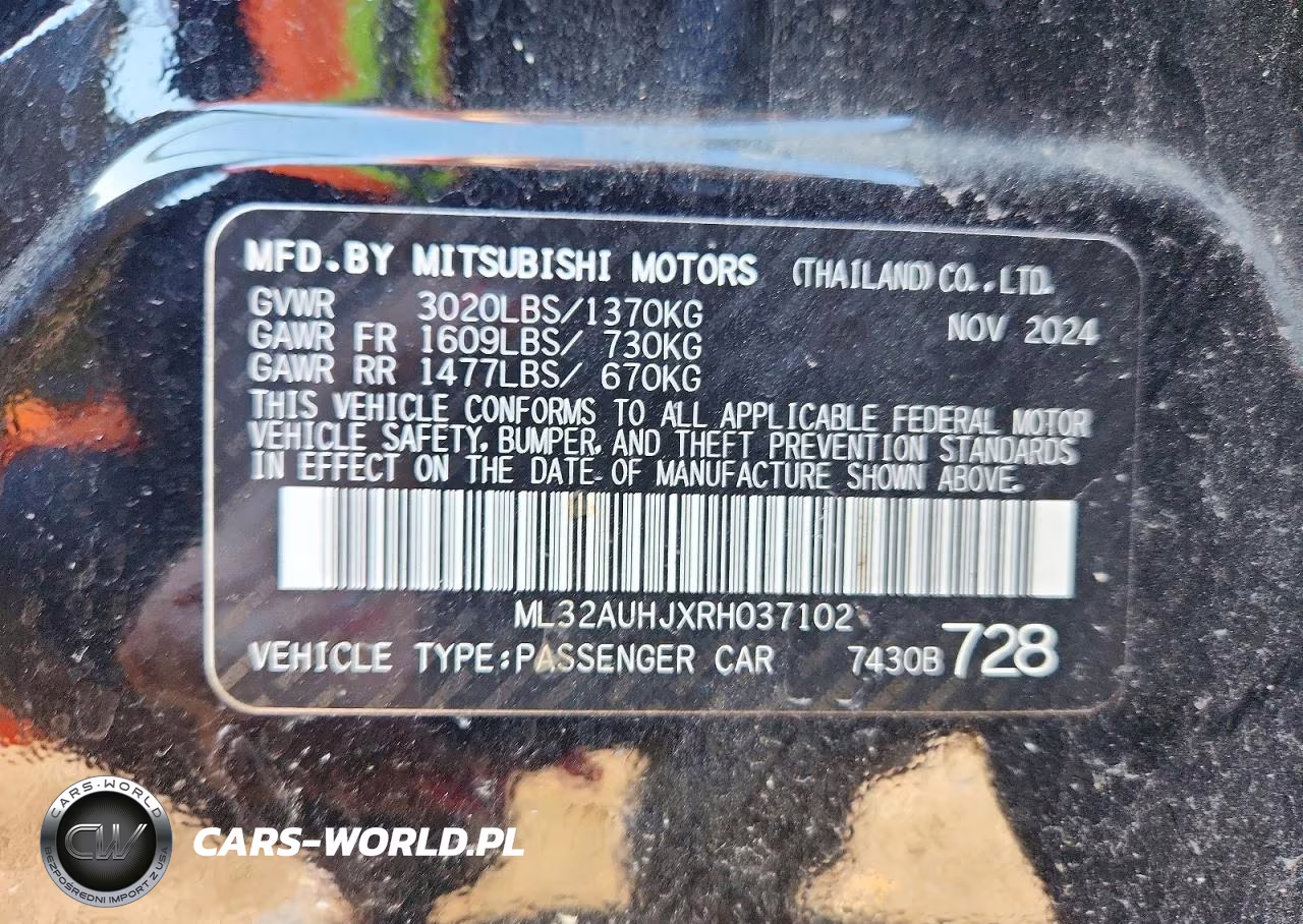 2024 Mitsubishi Mirage Es VIN:ML32AUHJXRH037102 - 12