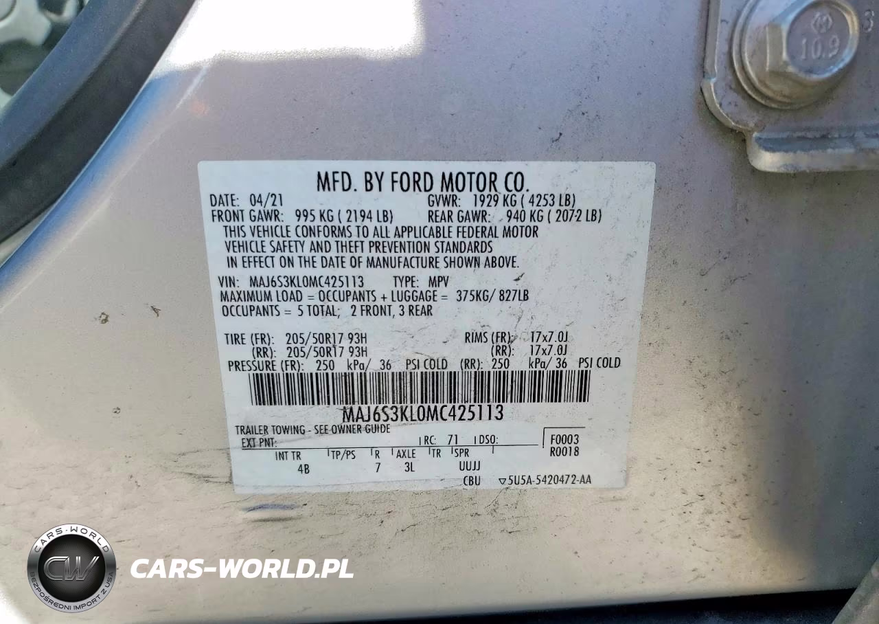 2021 Ford Ecosport Titanium VIN:MAJ6S3KL0MC425113 - 13