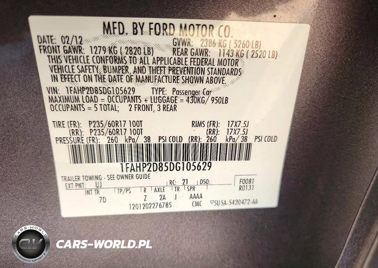 2013 Ford Taurus Se VIN:1FAHP2D85DG105629 - 12