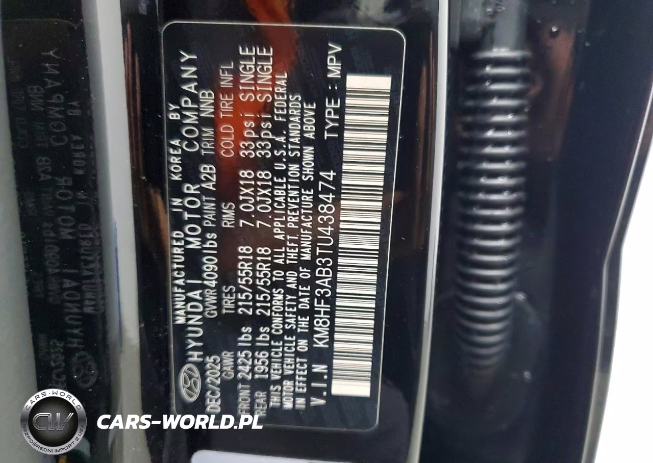 2026 Hyundai Kona Sel Sport VIN:KM8HF3AB3TU438474 - 13