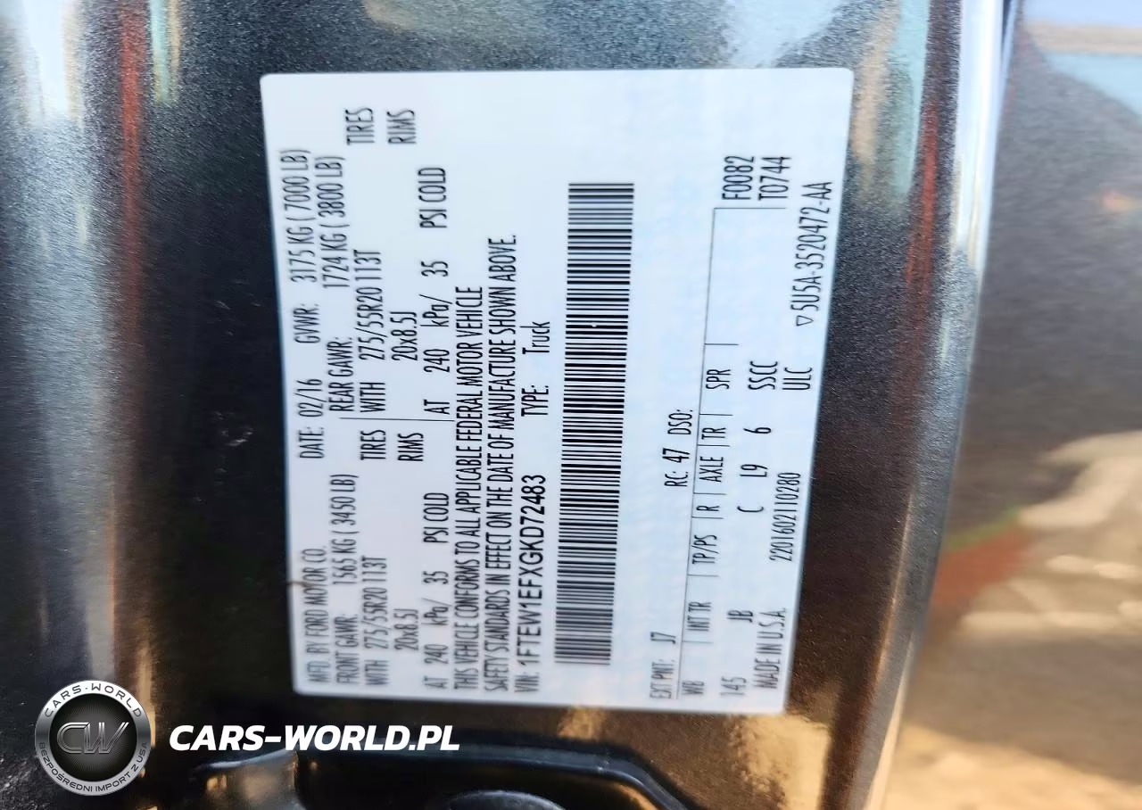 2016 Ford F150 Supercrew VIN:1FTEW1EFXGKD72483 - 12
