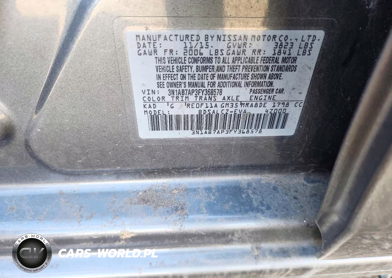 2015 Nissan Sentra S VIN:3N1AB7AP3FY368578 - 12