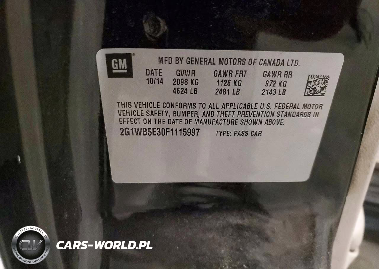 2015 Chevrolet Impala Limited Lt VIN:2G1WB5E30F1115997 - 12