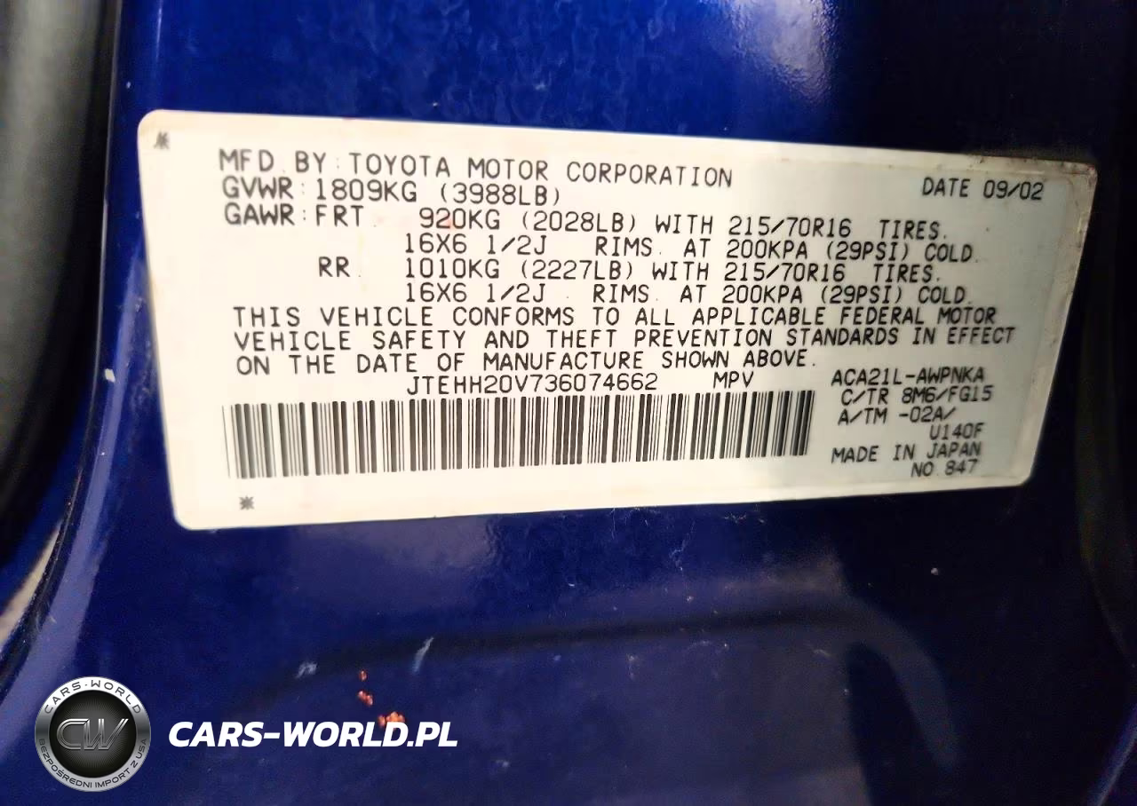 2003 Toyota Rav4 Base VIN:JTEHH20V736074662 - 14
