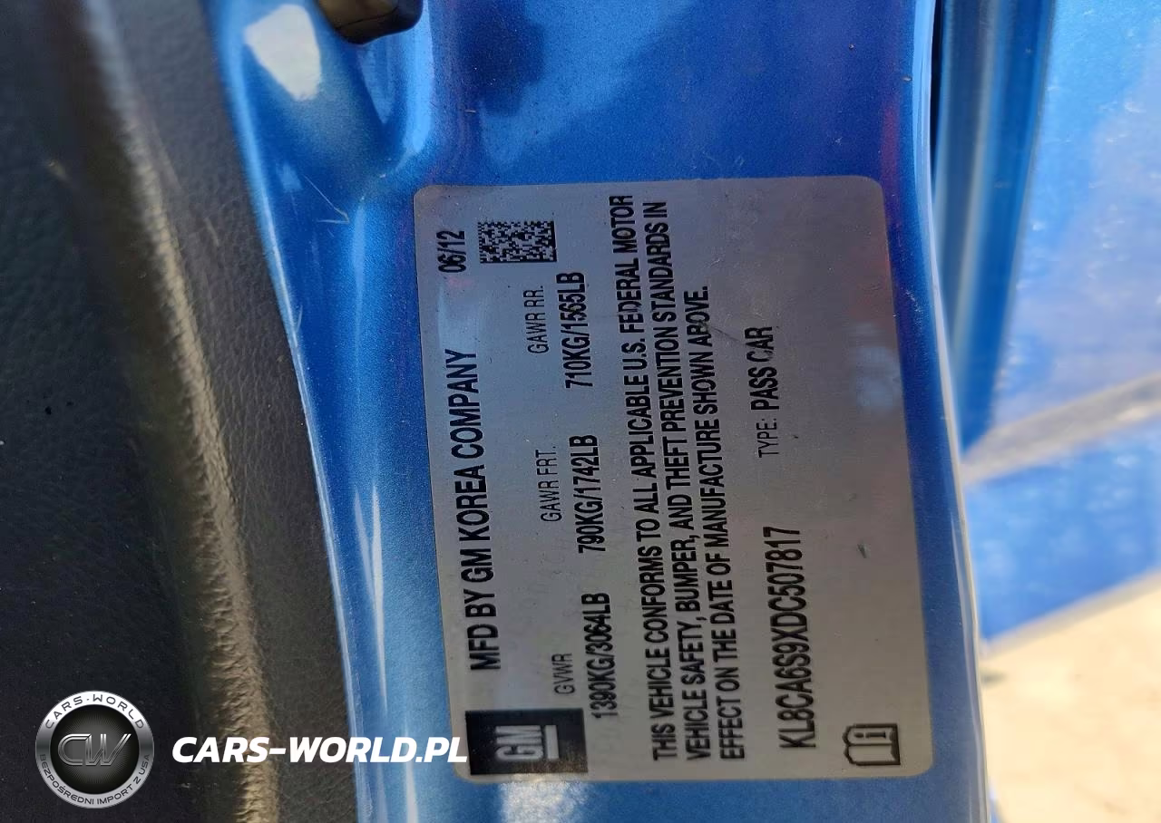 2013 Chevrolet Spark Ls VIN:KL8CA6S9XDC507817 - 12
