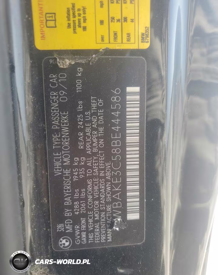 2011 BMW 328 I VIN:WBAKE3C58BE444586 - 12