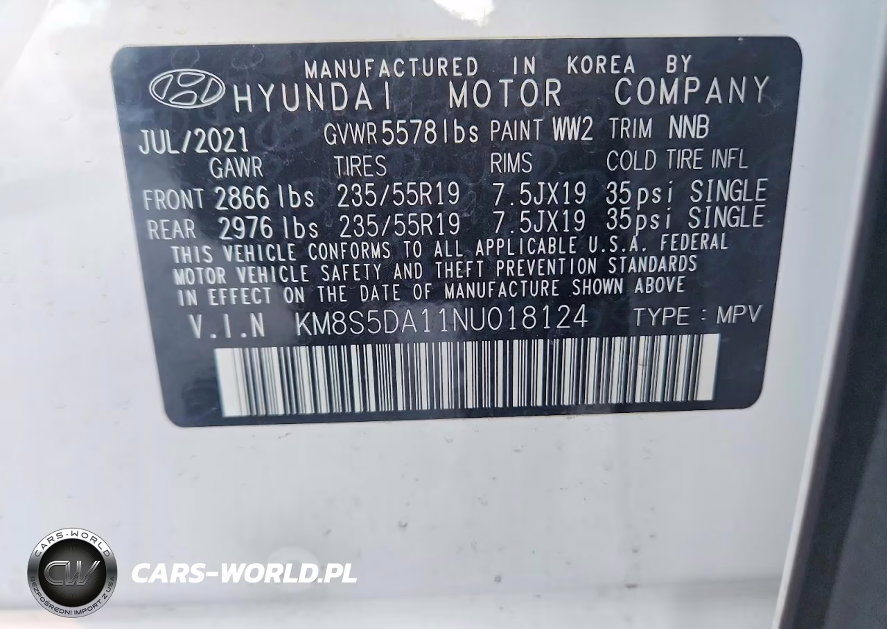 2022 Hyundai Santa Fe Limited VIN:KM8S5DA11NU018124 - 13