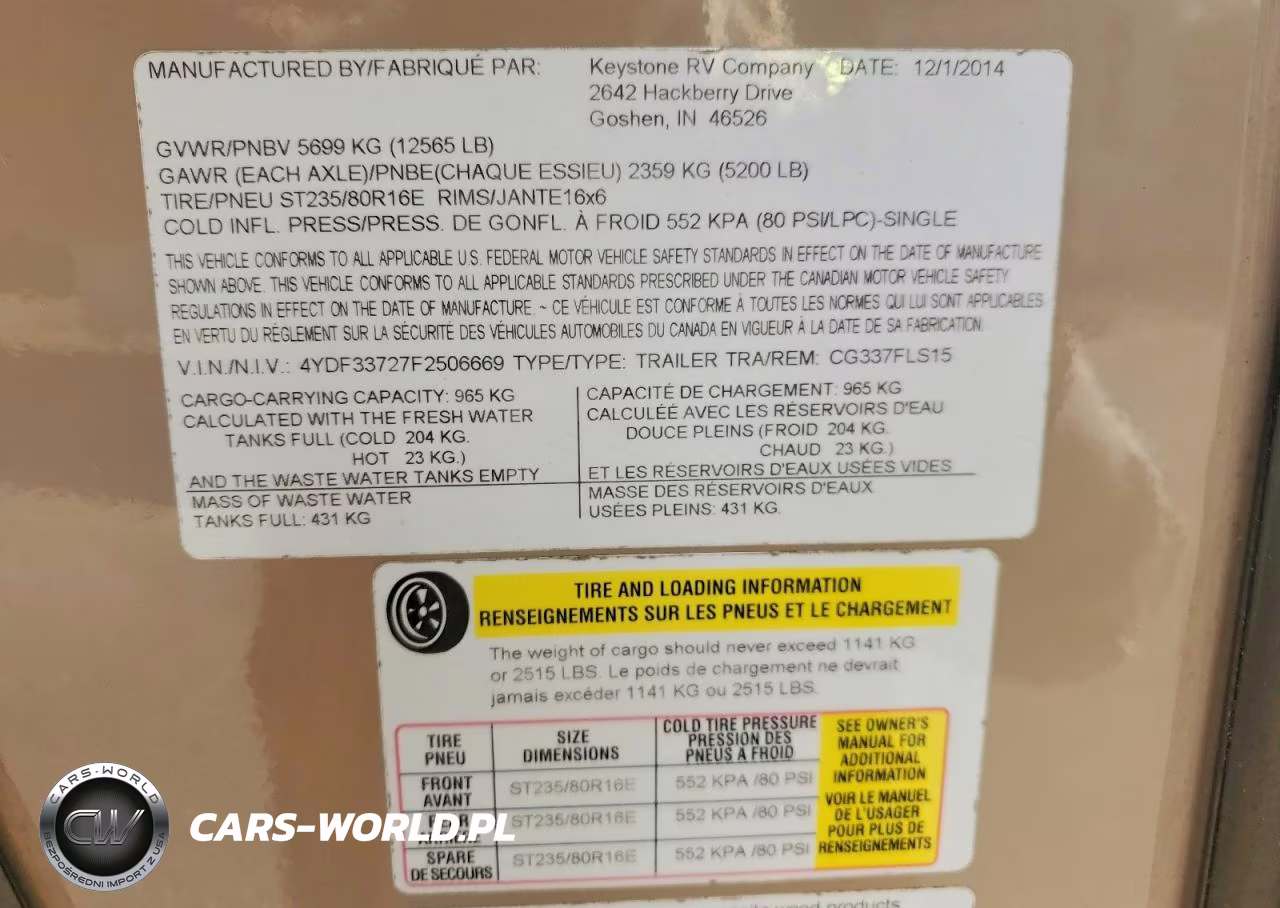 2015 Keys Cougar VIN:4YDF33727F2506669 - 10