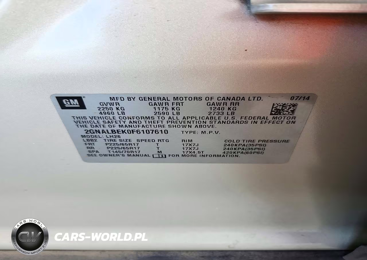 2015 Chevrolet Equinox Lt VIN:2GNALBEK0F6107610 - 13