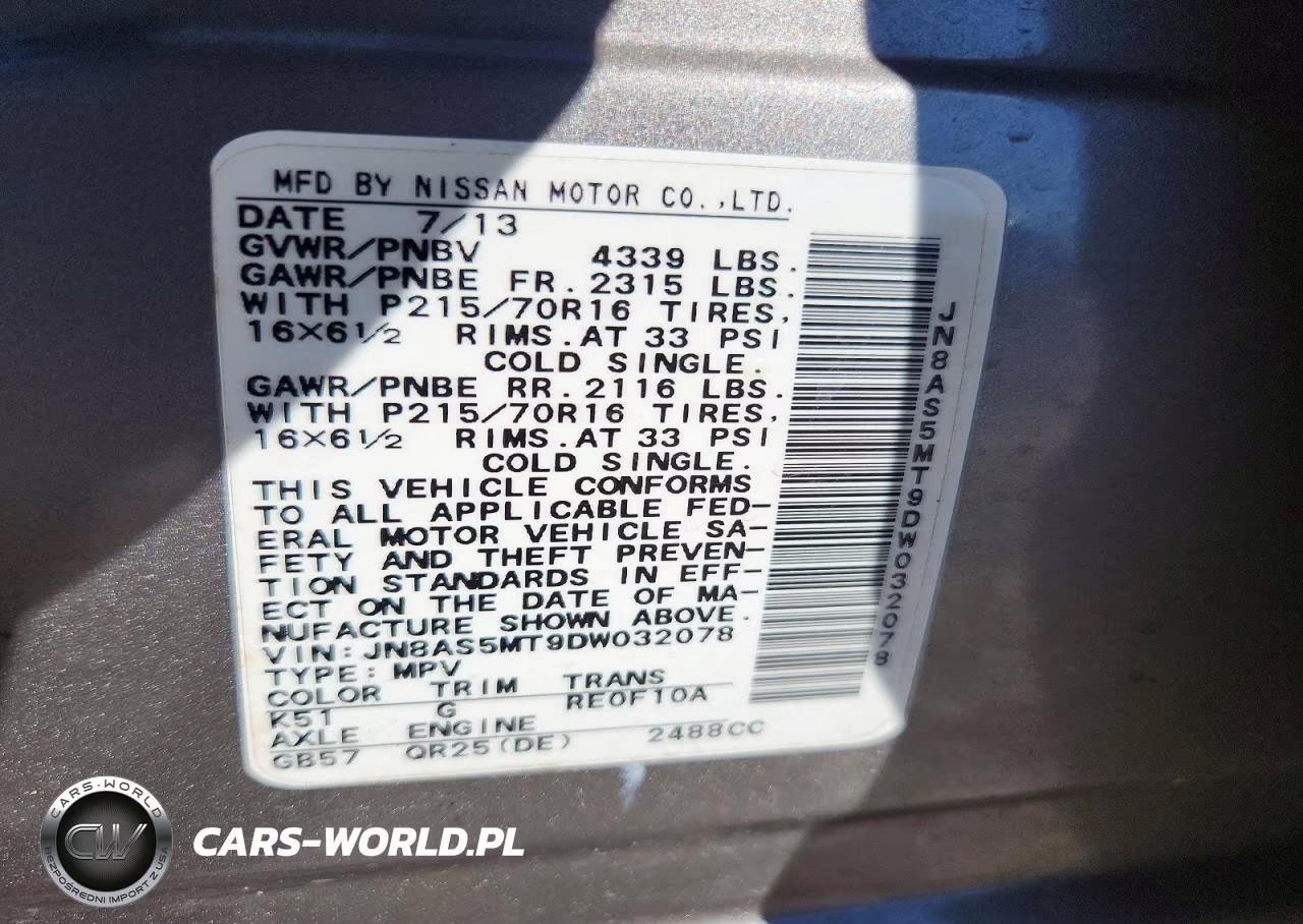 2013 Nissan Rogue S VIN:JN8AS5MT9DW032078 - 13