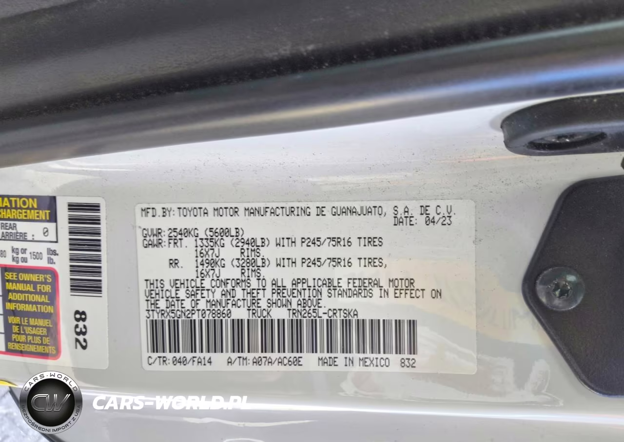 2023 Toyota Tacoma Sr VIN:3TYRX5GN2PT078860 - 12