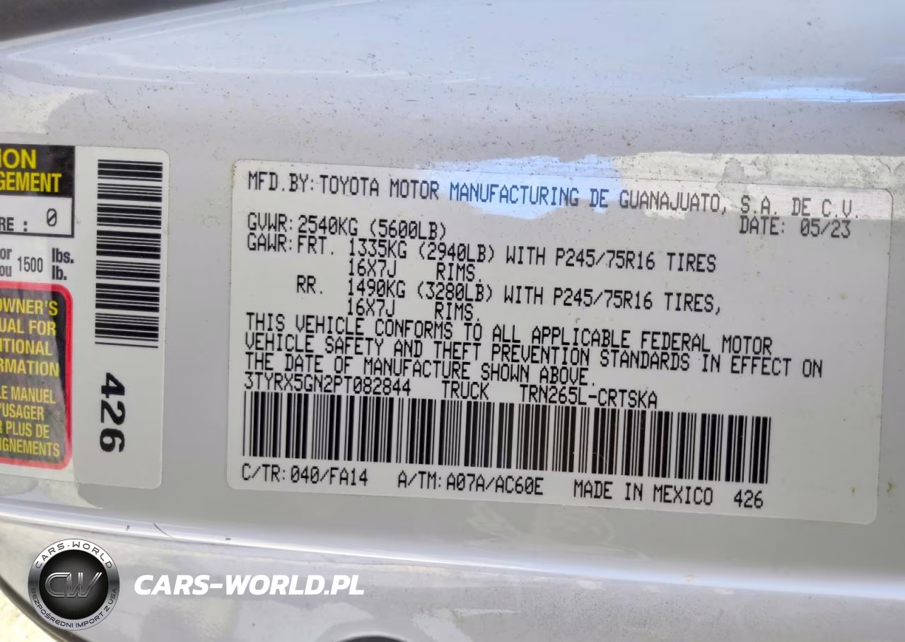2023 Toyota Tacoma Sr VIN:3TYRX5GN2PT082844 - 12