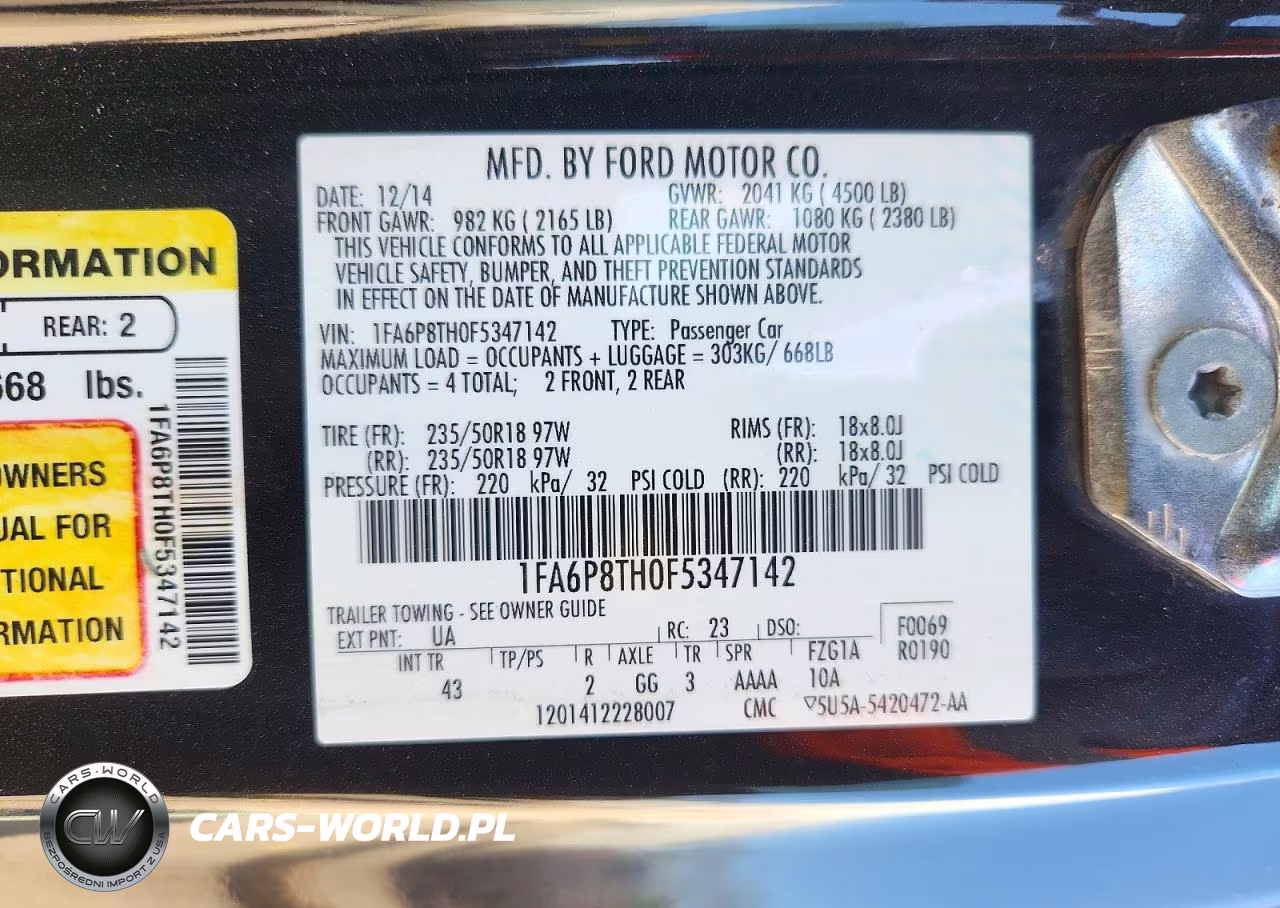 2015 Ford Mustang VIN:1FA6P8TH0F5347142 - 13