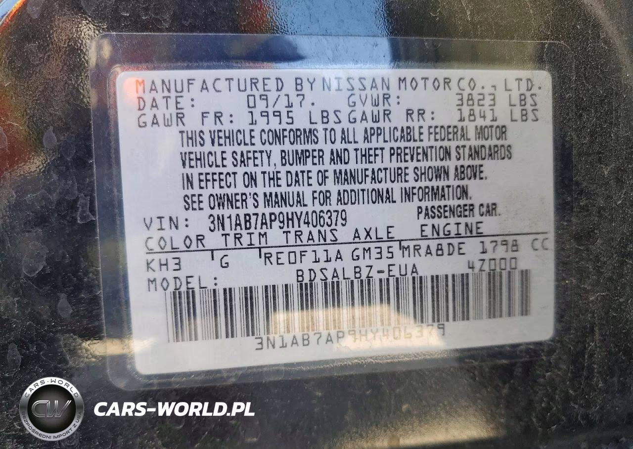 2017 Nissan Sentra S VIN:3N1AB7AP9HY406379 - 12