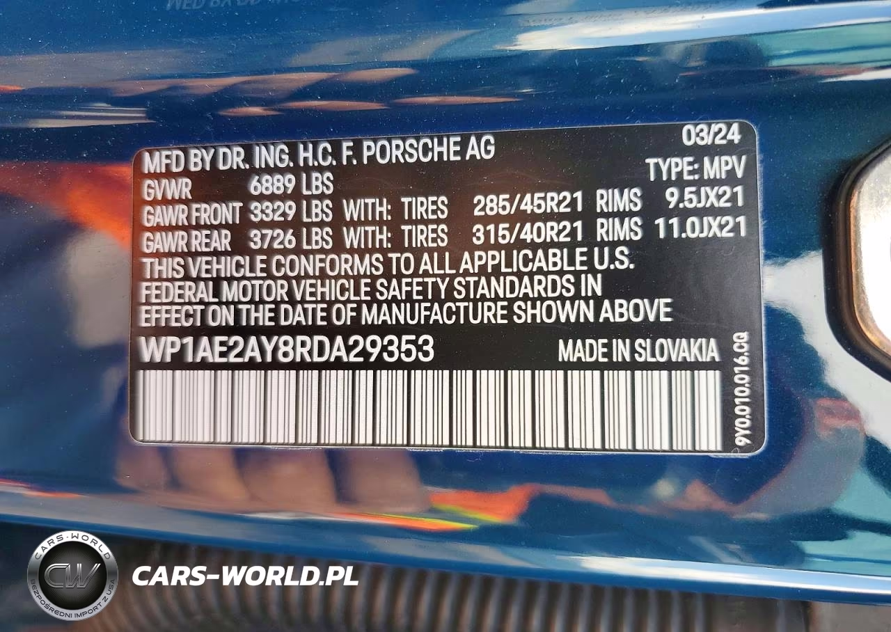 2024 Porsche Cayenne E-Hybrid VIN:WP1AE2AY8RDA29353 - 13
