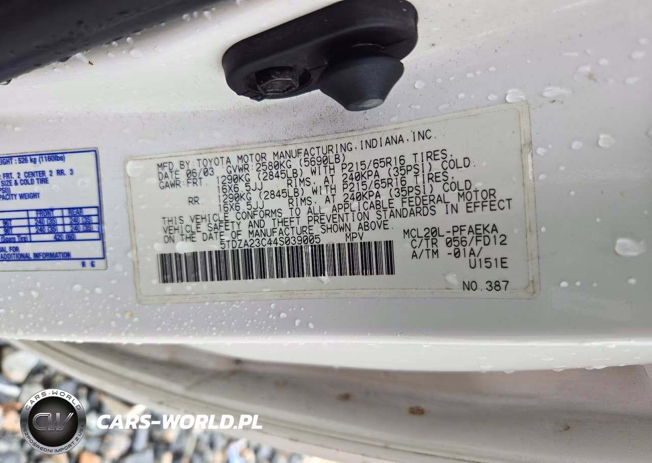 2004 Toyota Sienna Ce 7 Passenger VIN:5TDZA23C44S039005 - 13