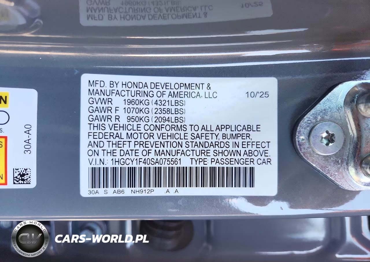 2025 Honda Accord Se VIN:1HGCY1F40SA075561 - 13