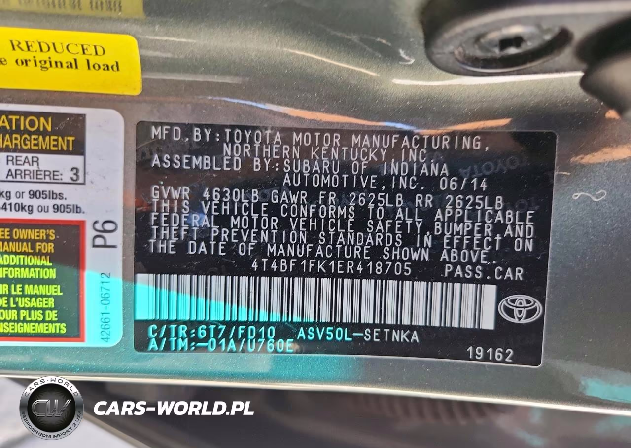 2014 Toyota Camry Le VIN:4T4BF1FK1ER418705 - 12