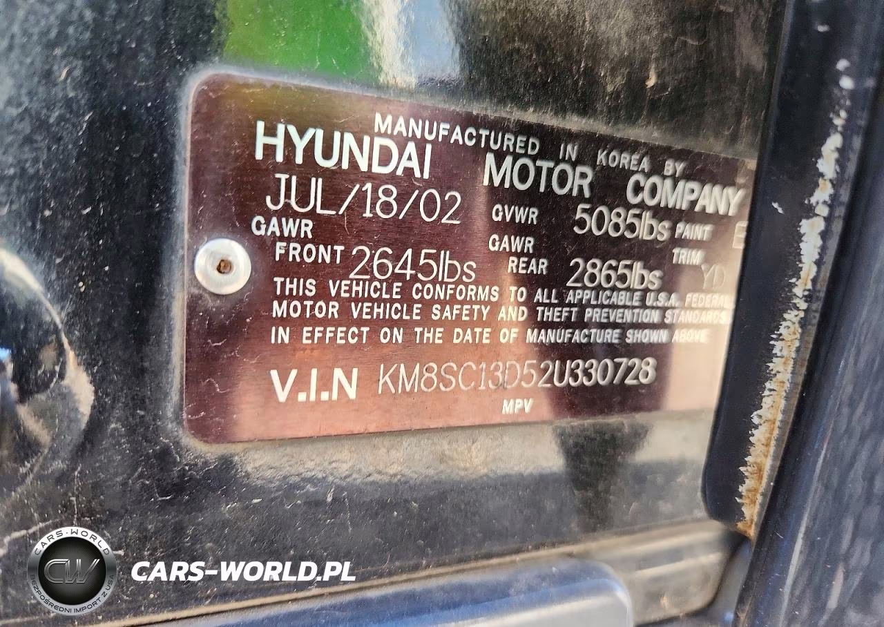 2002 Hyundai Santa Fe Gls VIN:KM8SC13D52U330728 - 13