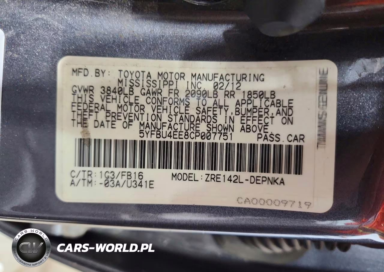 2012 Toyota Corolla Le VIN:5YFBU4EE8CP007751 - 13