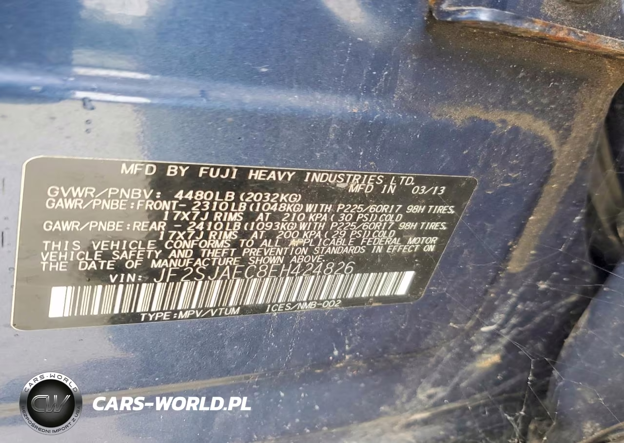 2014 Subaru Forester 2.5I Premium VIN:JF2SJAEC8EH424826 - 13