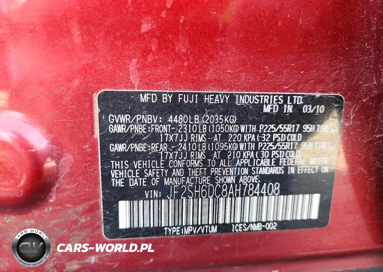 2010 Subaru Forester 2.5X Limited VIN:JF2SH6DC8AH784408 - 13
