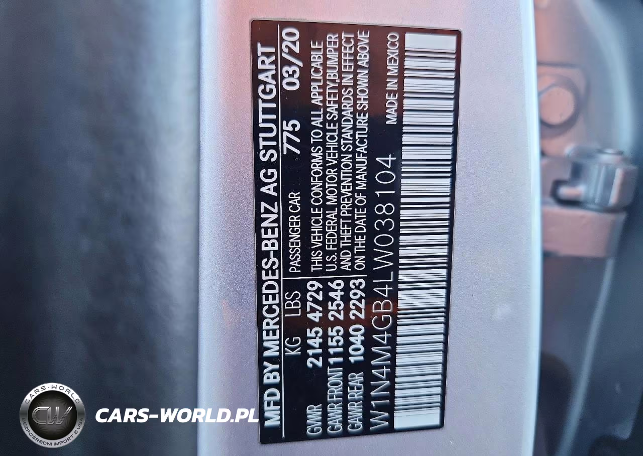 2020 Mercedes-Benz Glb 250 VIN:W1N4M4GB4LW038104 - 13