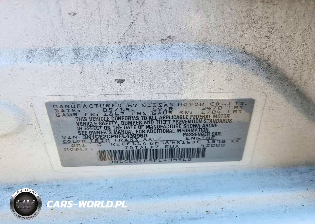 2015 Nissan Versa Note Sv VIN:3N1CE2CP9FL439960 - 12