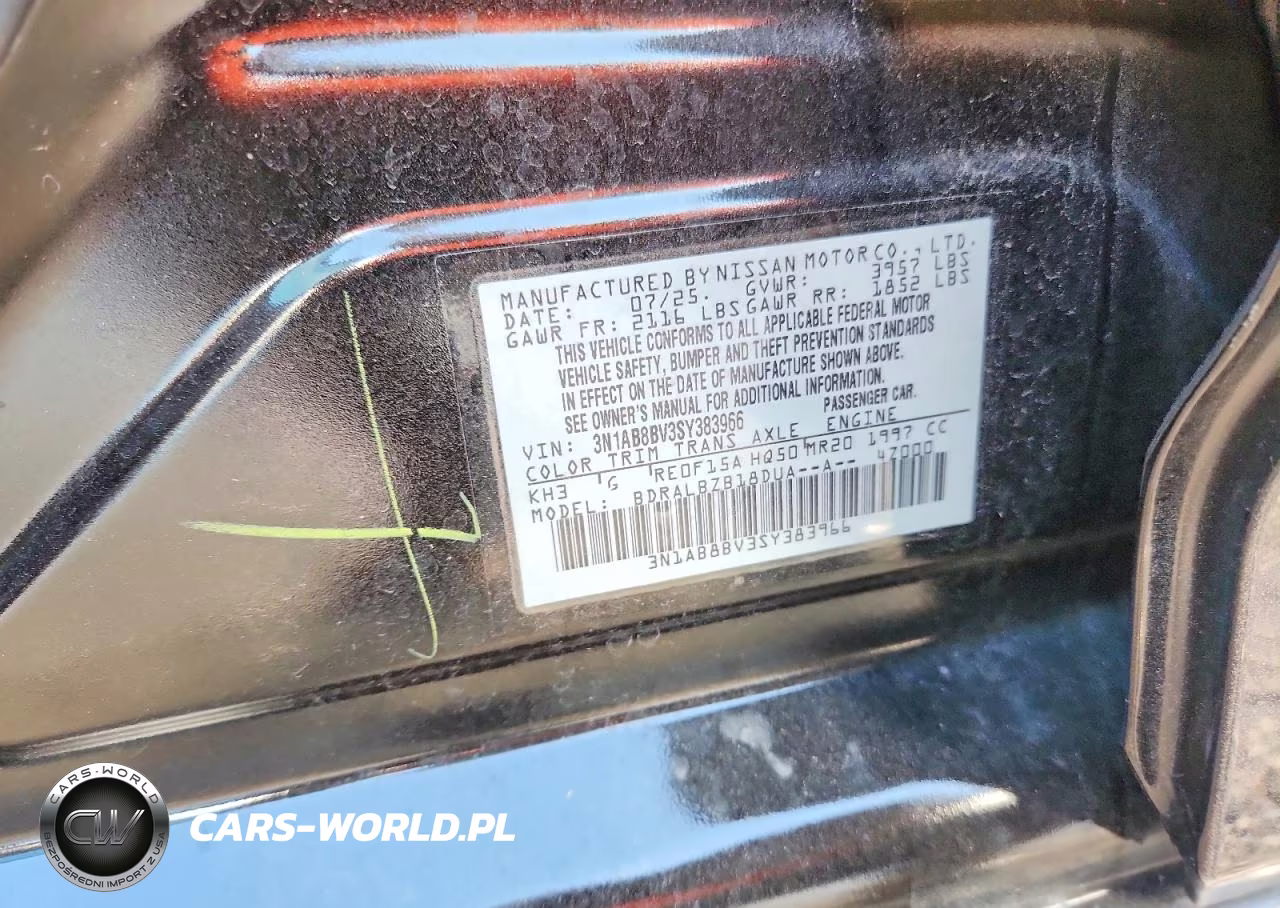 2025 Nissan Sentra S VIN:3N1AB8BV3SY383966 - 12