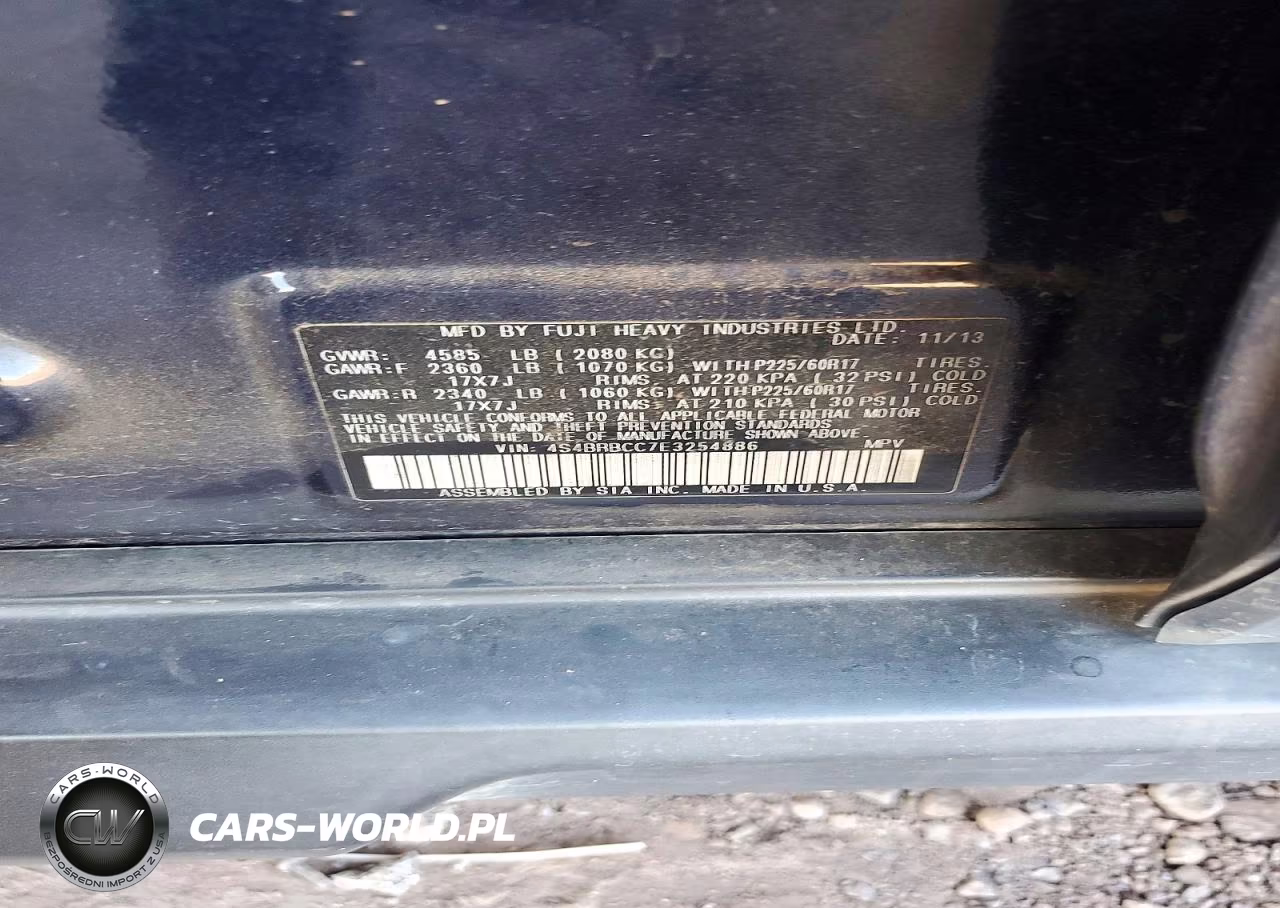 2014 Subaru Outback 2.5I Premium VIN:4S4BRBCC7E3254886 - 13