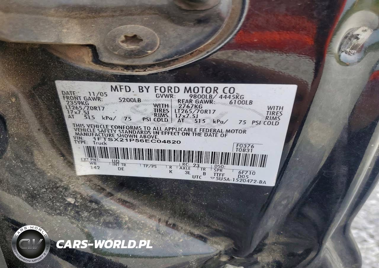 2006 Ford F250 Super Duty VIN:1FTSX21P56EC04820 - 13