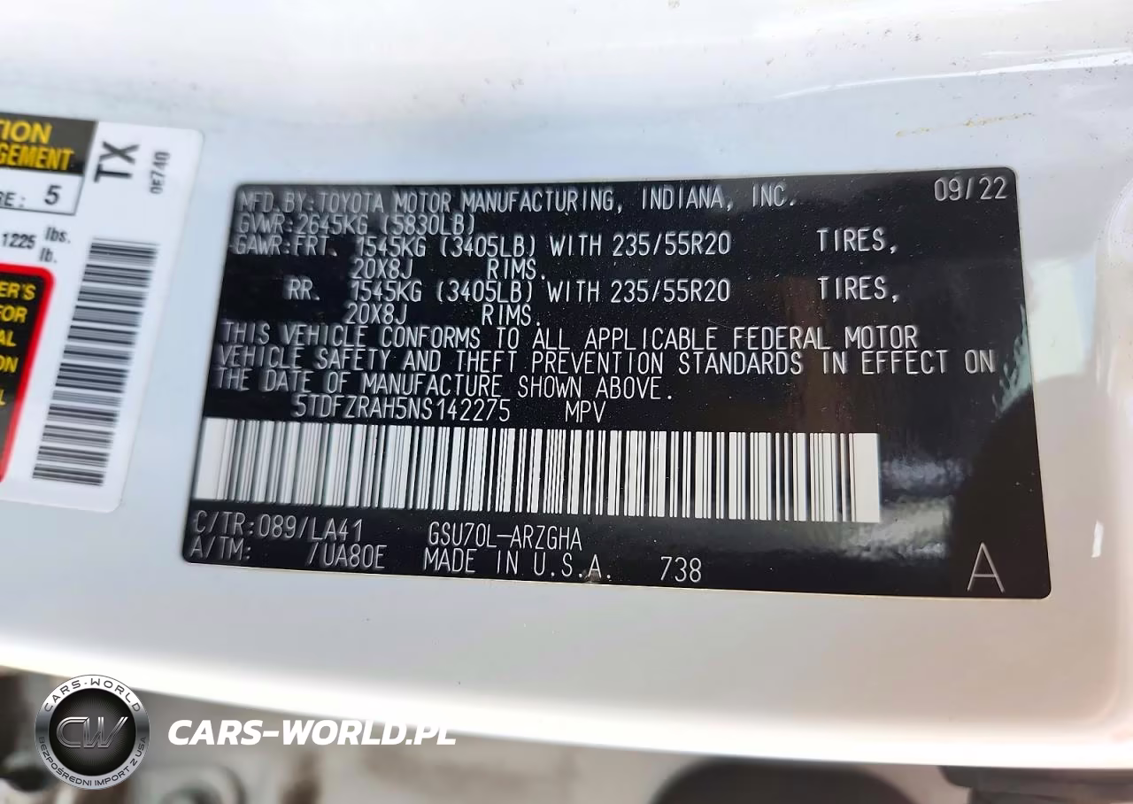 2022 Toyota Highlander Platinum VIN:5TDFZRAH5NS142275 - 13