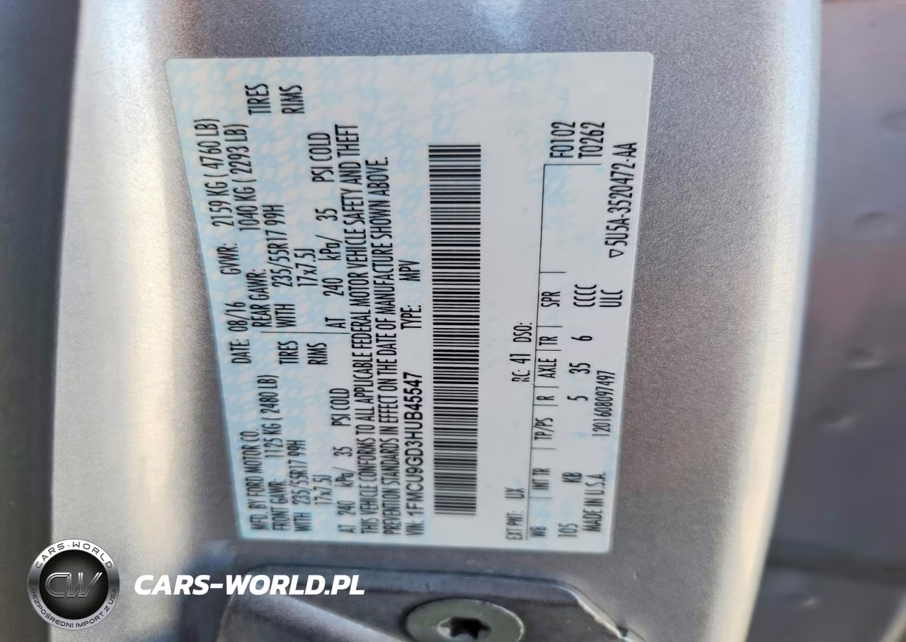 2017 Ford Escape Se VIN:1FMCU9GD3HUB45547 - 12